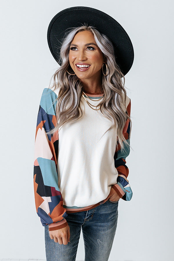 Dating Game Sweater Top in Beige Image - 5