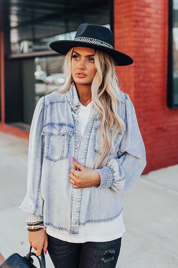Always Down To Chill Chambray Top Image - 2