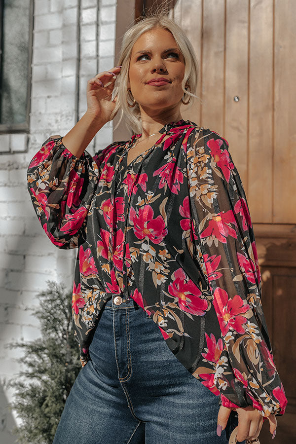 Train To Paris Floral Shift Top Curves Image - 1