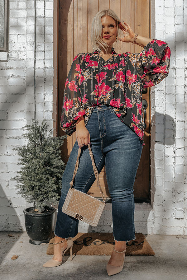 Train To Paris Floral Shift Top Curves Image - 3