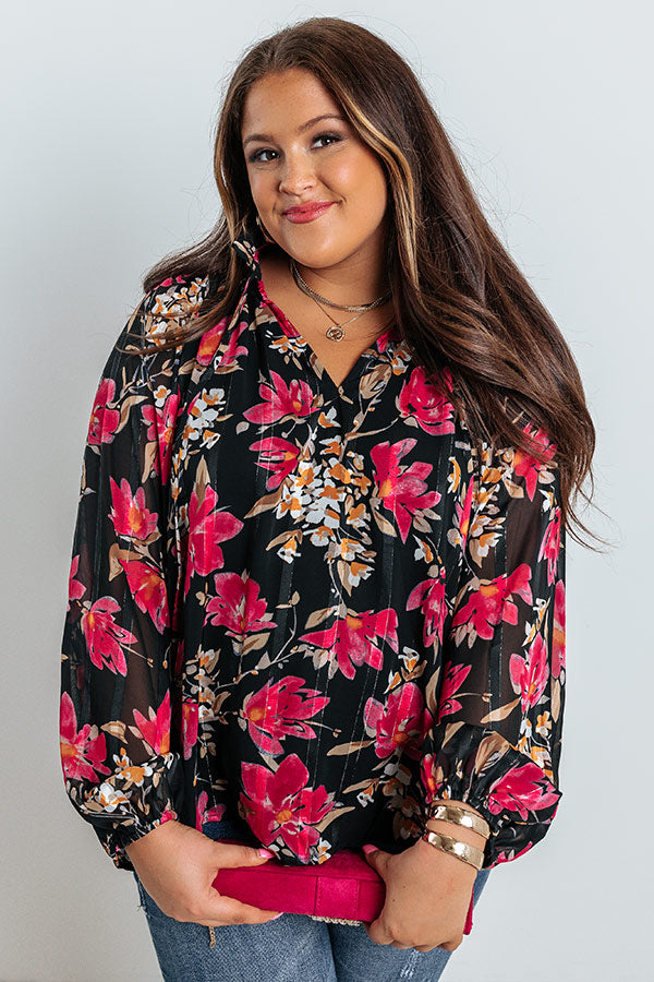 Train To Paris Floral Shift Top Curves Image - 5