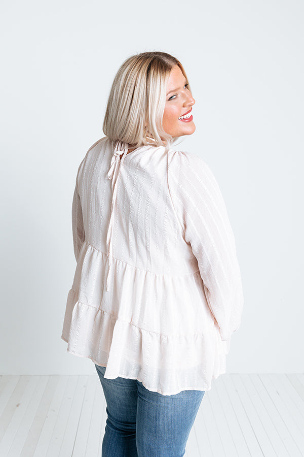 Infinitely Grateful Babydoll Top In Light Pink Curves Image - 4