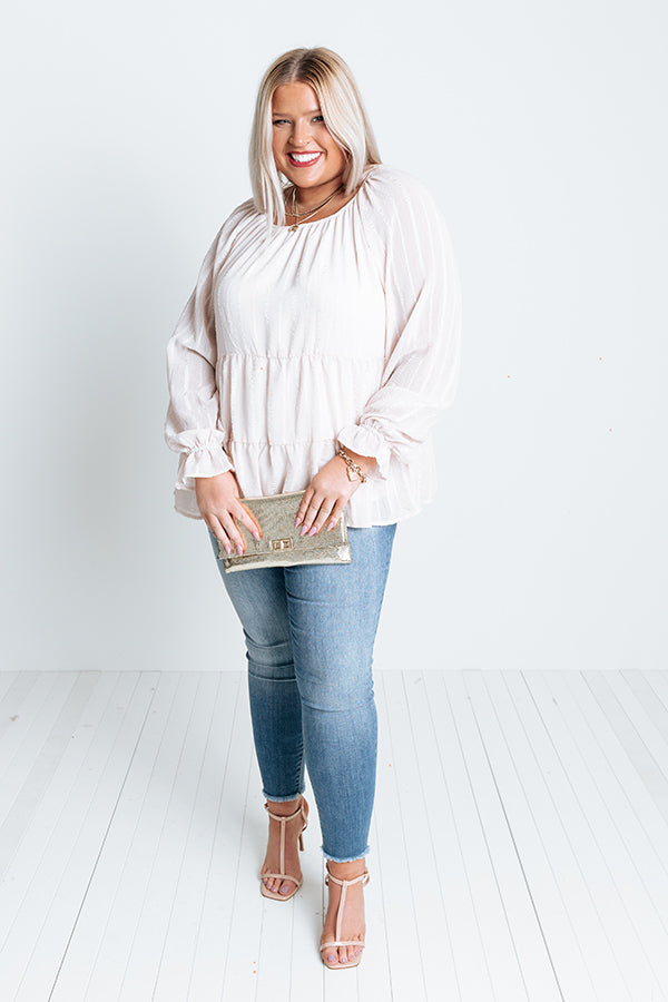 Infinitely Grateful Babydoll Top In Light Pink Curves Image - 1