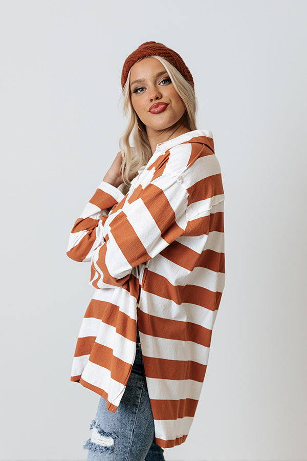 Deer Valley Resort Stripe Top In Rust Image - 4