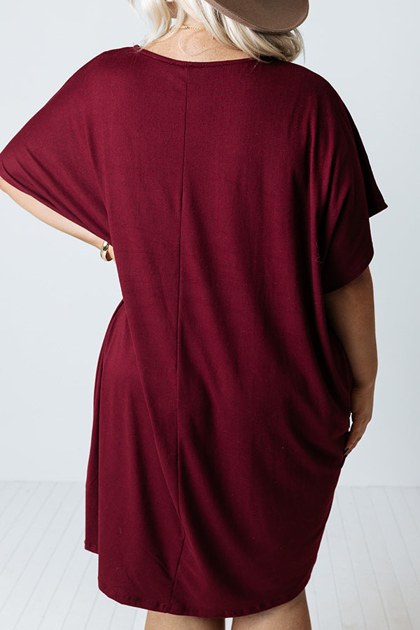 Apple Trail Shift Dress In Wine Curves Image - 4