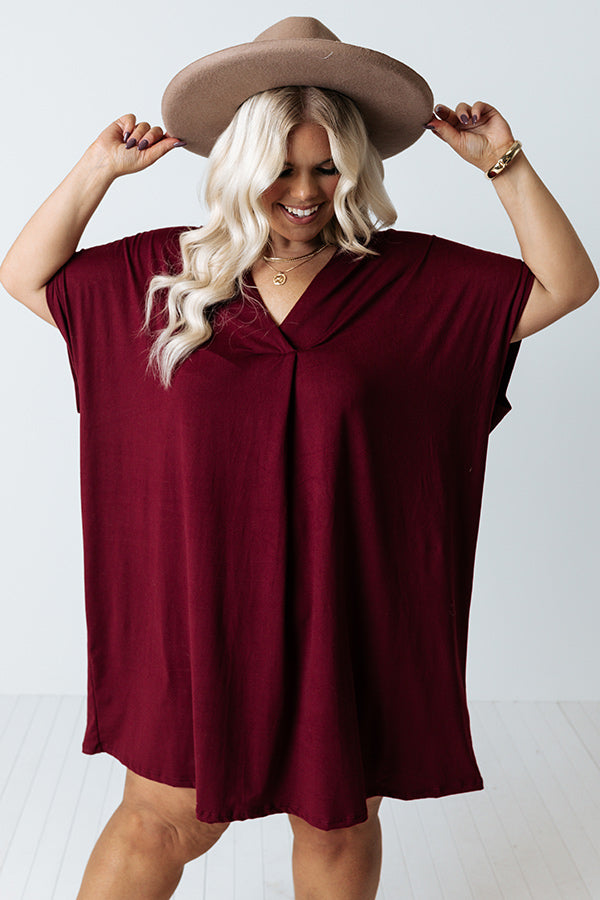Apple Trail Shift Dress In Wine Curves Image - 1