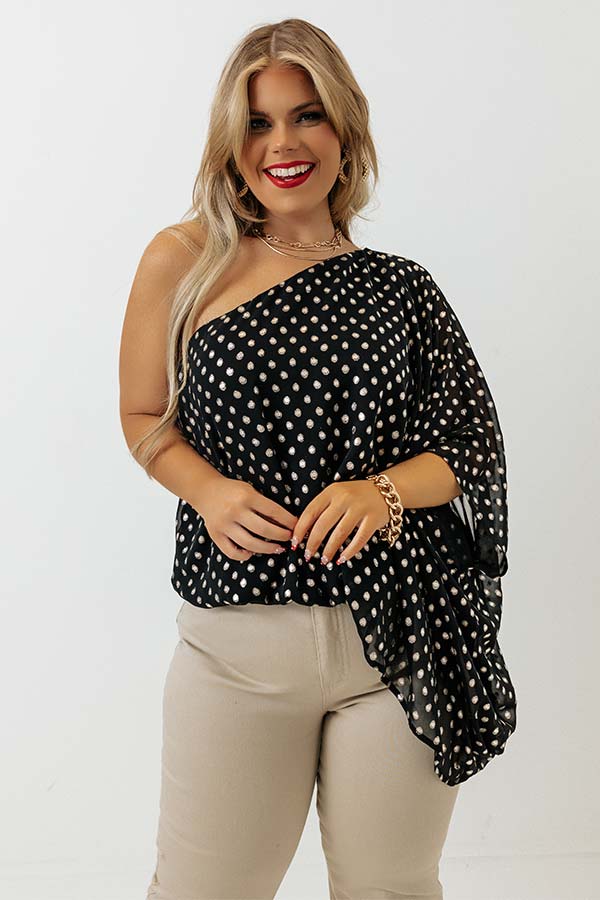 Ready To Wine Down Polka Dot Top Curves Image - 5