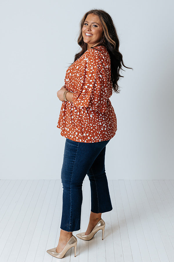 Total Flirt Leopard Top in Rust Curves Image - 4