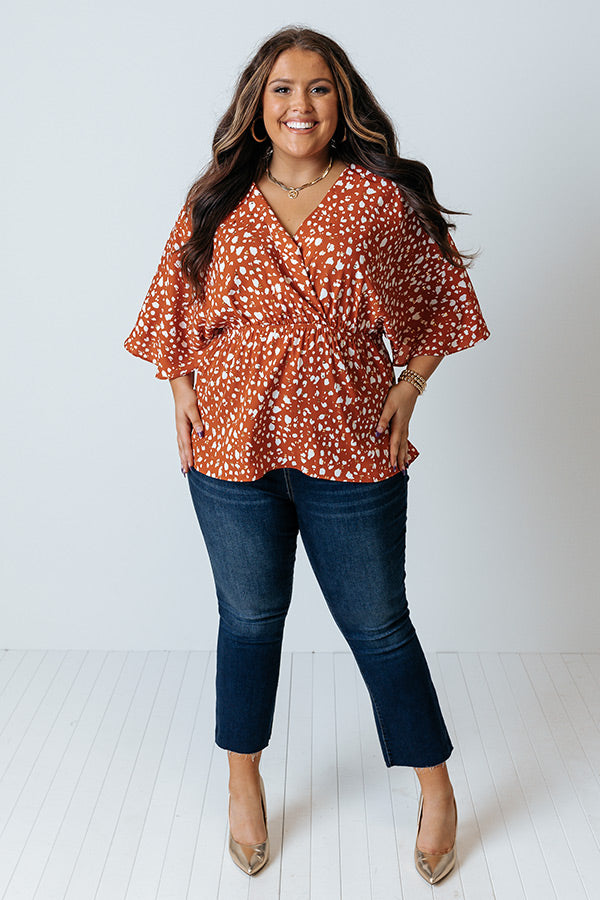 Total Flirt Leopard Top in Rust Curves Image - 3