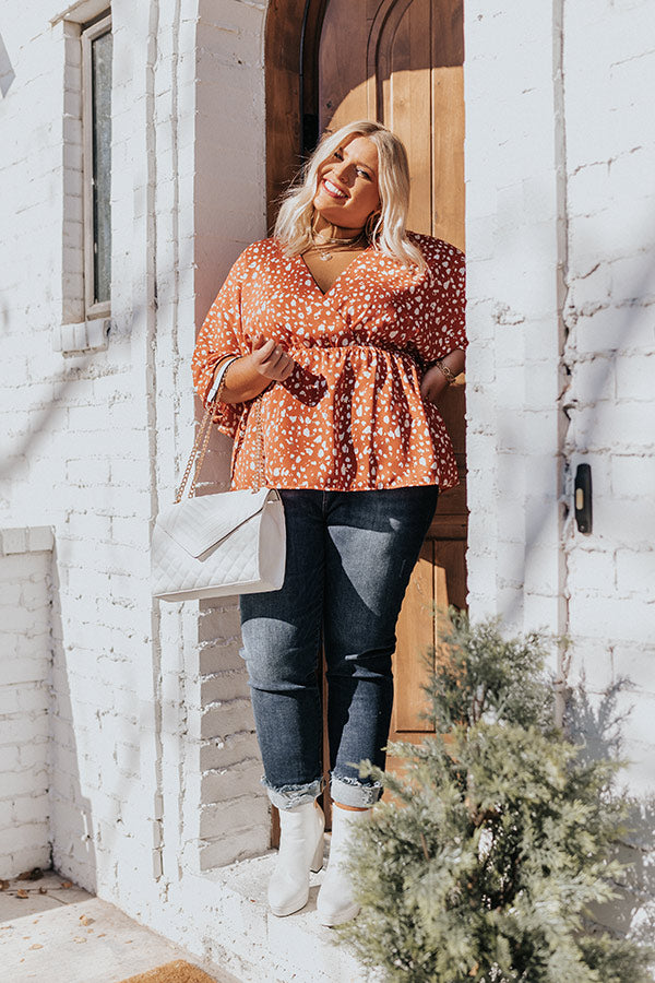 Total Flirt Leopard Top in Rust Curves Image - 1