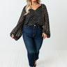 Style A La Mode Polka Dot Shift Top in Black Curves Image - 1