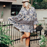 Fall Delight Floral Babydoll Dress In Navy Curves Image - 1