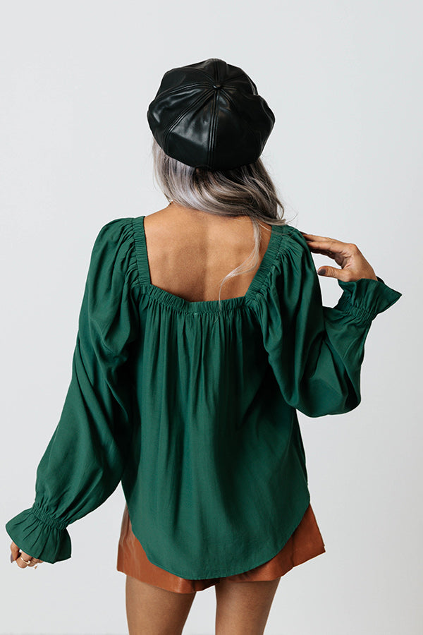 Signature Move Shift Top In Hunter Green Image - 4