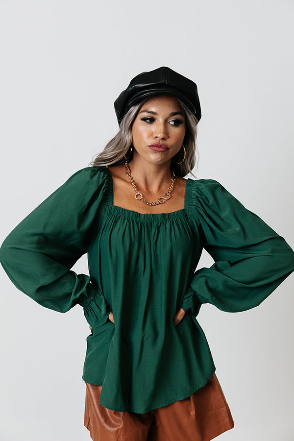 Signature Move Shift Top In Hunter Green Image - 3