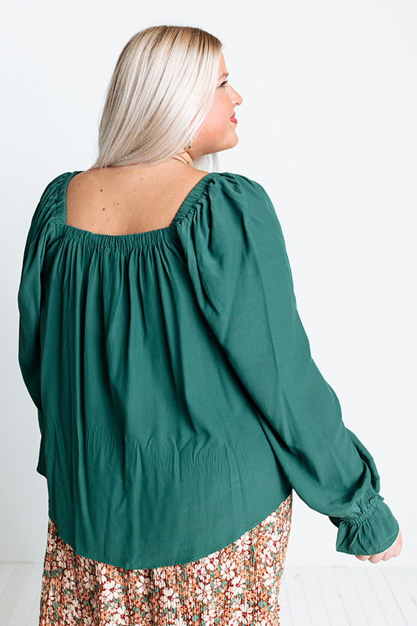 Signature Move Shift Top In Hunter Green Curves Image - 5