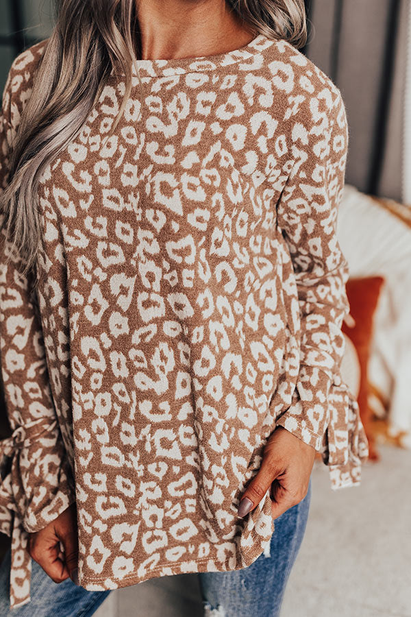 Pumpkin Patch Please Leopard Shift Top In Light Mocha Image - 5