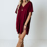 Apple Trail Shift Dress In Wine Image - 1