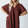 Apple Trail Shift Dress In Dusty Merlot Curves Image - 1