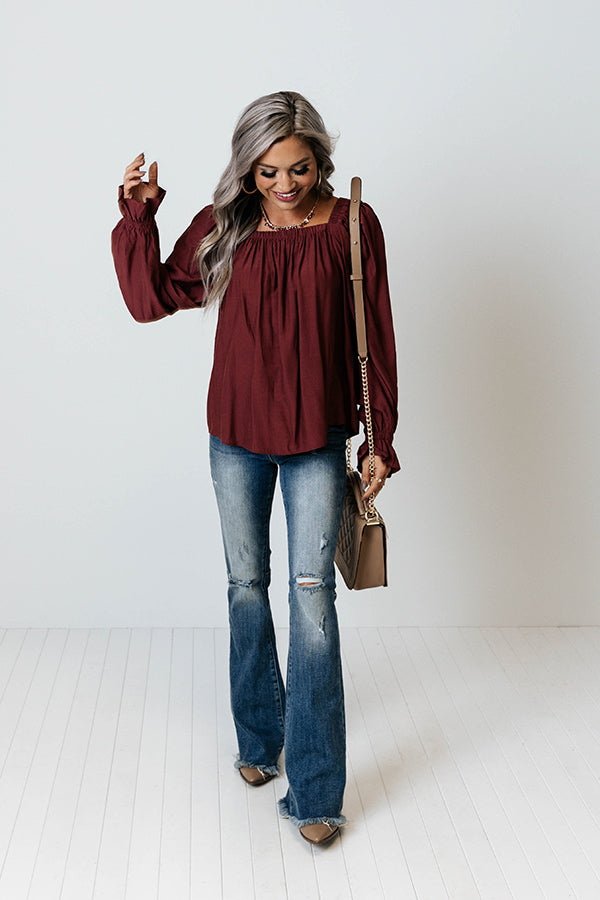 Signature Move Shift Top In Merlot Image - 2