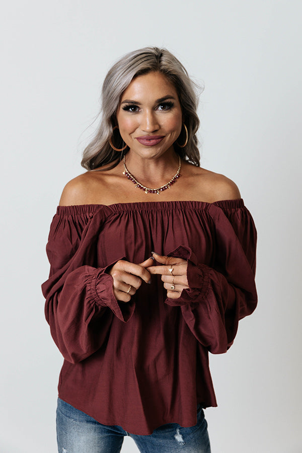 Signature Move Shift Top In Merlot Image - 3