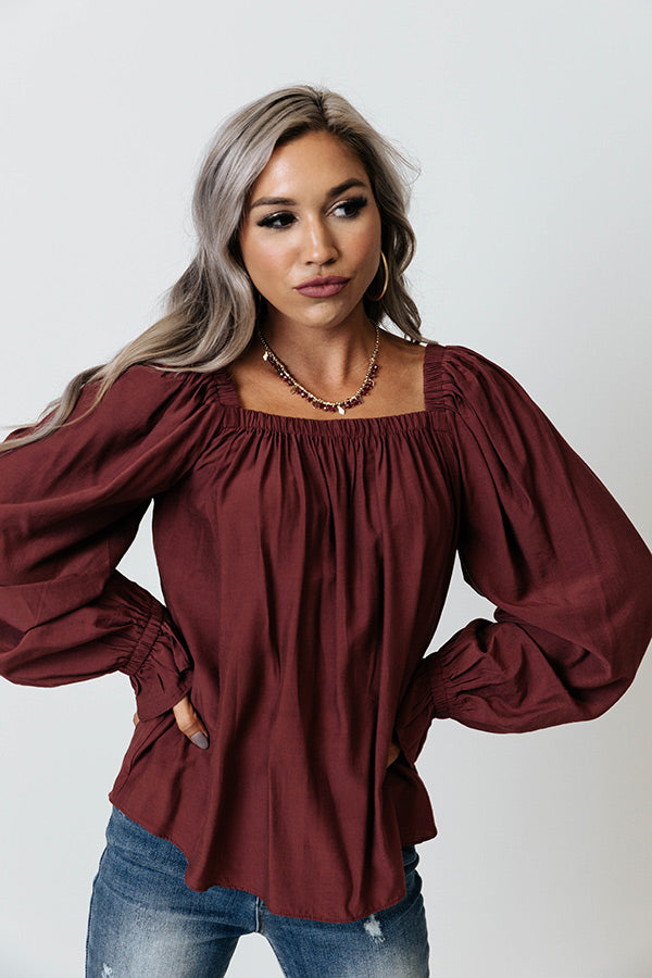 Signature Move Shift Top In Merlot Image - 1