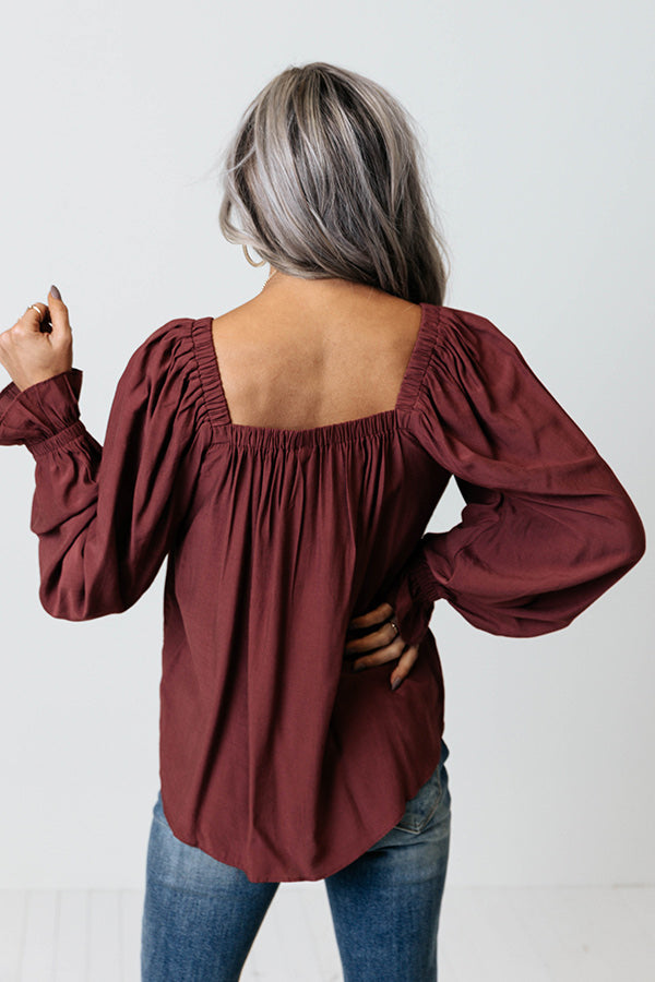 Signature Move Shift Top In Merlot Image - 5