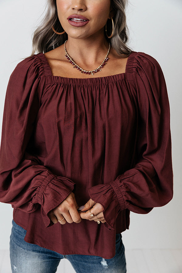 Signature Move Shift Top In Merlot Image - 4