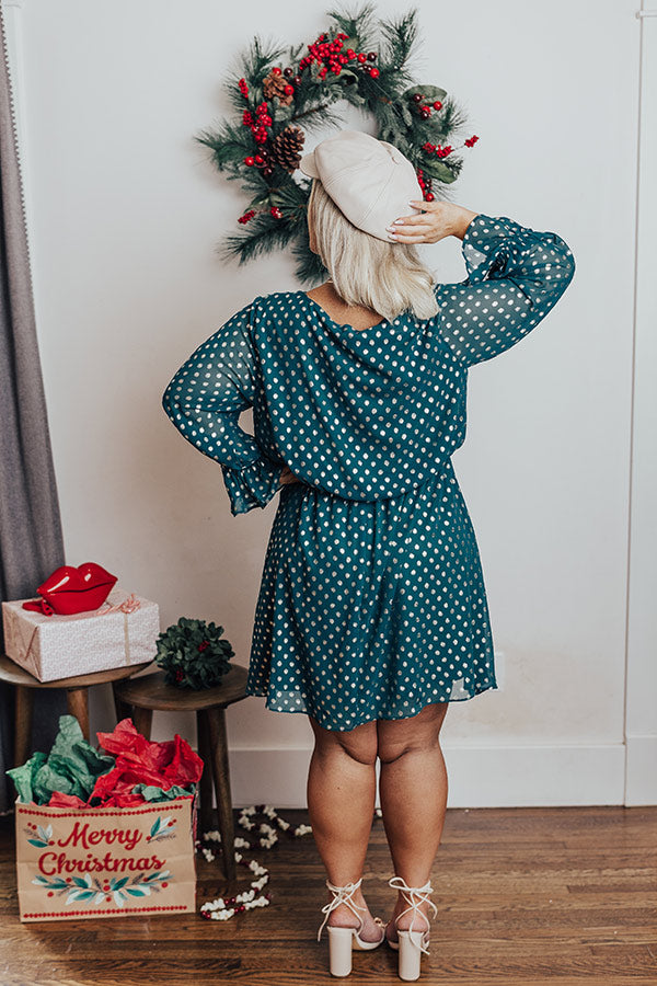 Love This Feeling Polka Dot Dress in Hunter Green Curves Image - 5