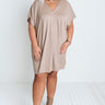 Apple Trail Shift Dress In Warm Taupe Curves Image - 1