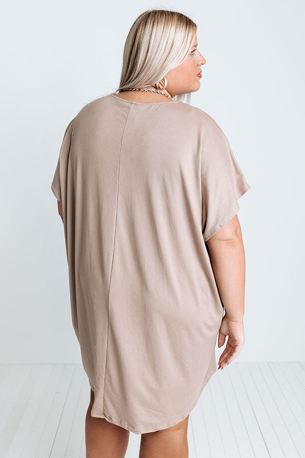 Apple Trail Shift Dress In Warm Taupe Curves Image - 3