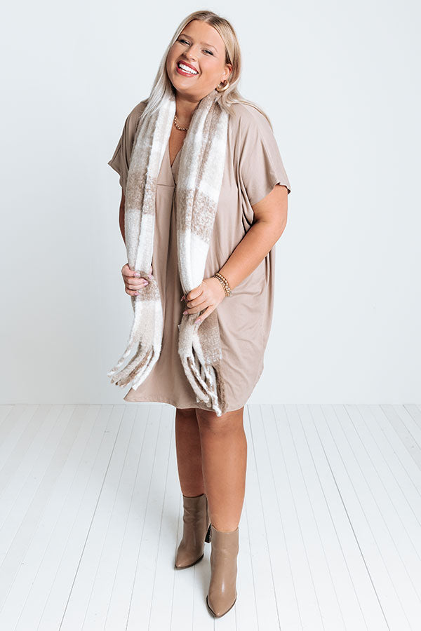 Apple Trail Shift Dress In Warm Taupe Curves Image - 4