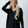 Good Attitude Waffle Knit Top In Black Image - 1
