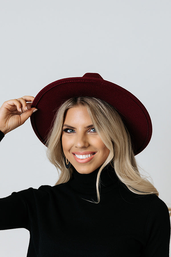 Country Cottage Felt Fedora In Maroon Image - 1