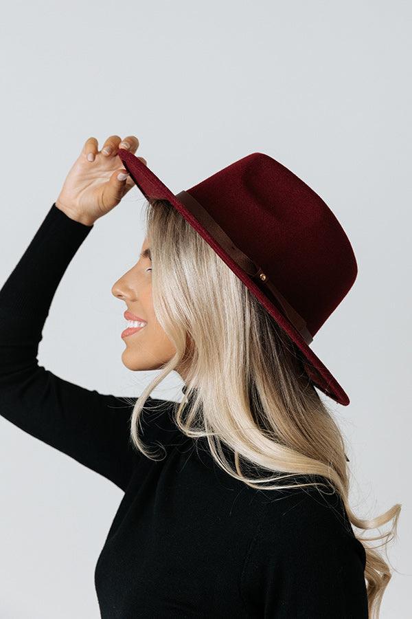 Country Cottage Felt Fedora In Maroon Image - 1