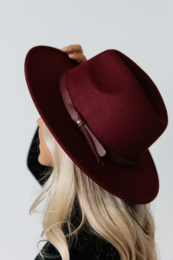 Country Cottage Felt Fedora In Maroon Image - 1