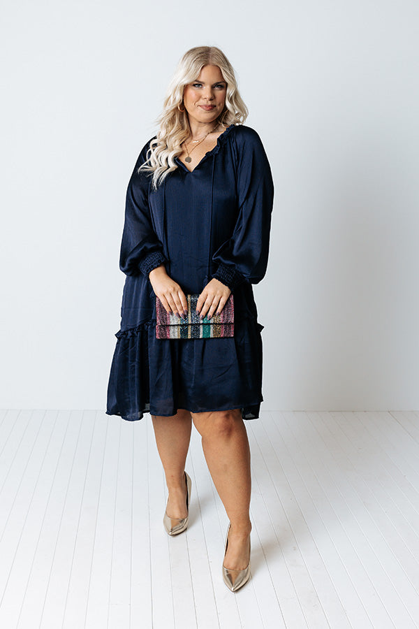 Mocktail Moment Shift Dress In Navy Curves Image - 1