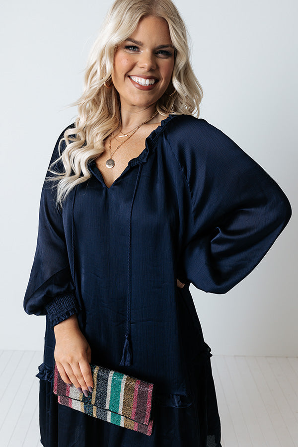 Mocktail Moment Shift Dress In Navy Curves Image - 3