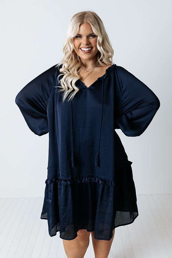 Mocktail Moment Shift Dress In Navy Curves Image - 2