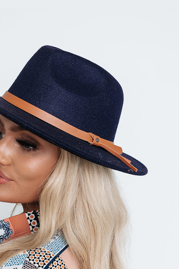Country Cottage Felt Fedora In Navy Image - 1