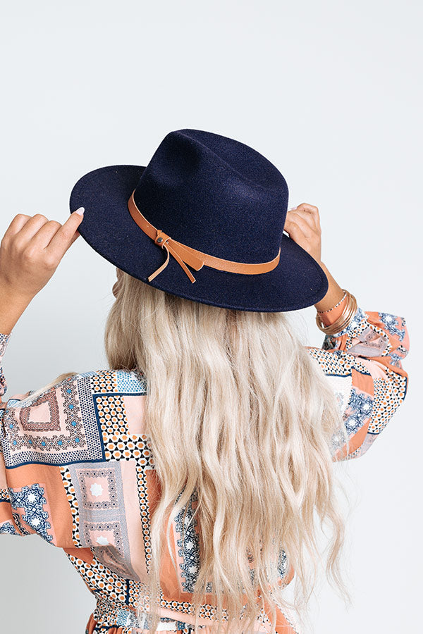 Country Cottage Felt Fedora In Navy Image - 1