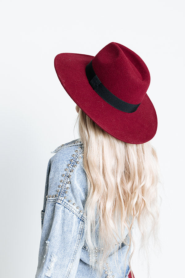 Vintage Vibes Felt Hat In Maroon Image - 1