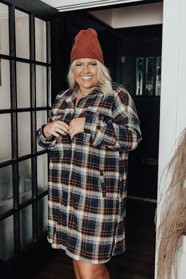 Central Park Perks Plaid Dress In Navy Curves Image - 4