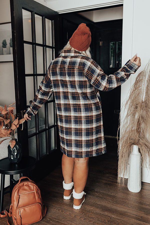 Central Park Perks Plaid Dress In Navy Curves Image - 3