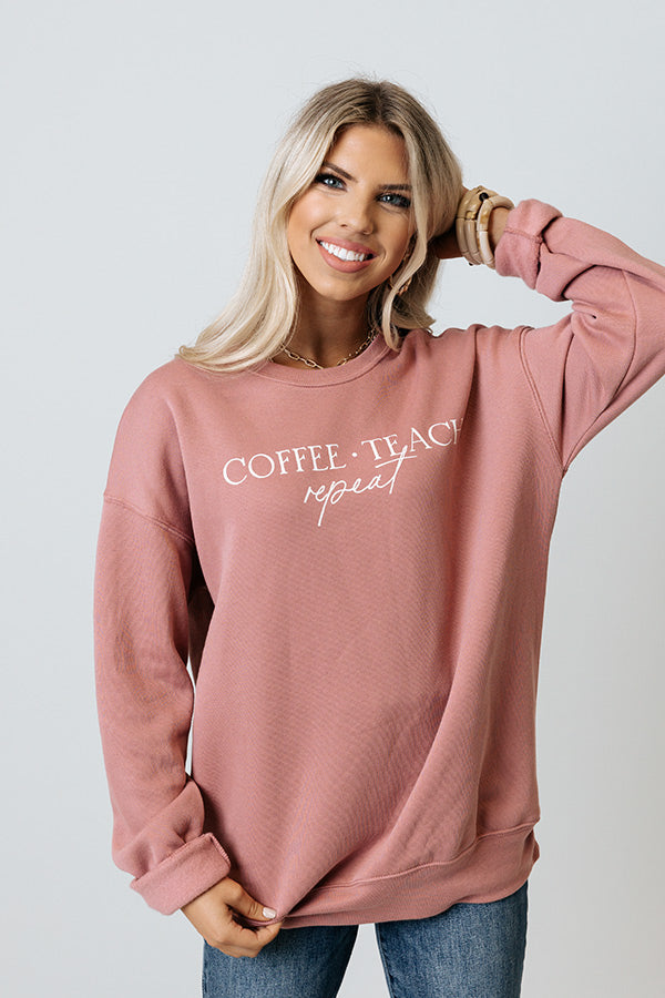 Coffee, Teach, Repeat Sweatshirt Image - 4