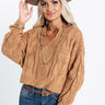 New Haven Cable Knit Sweater In Camel Image - 1