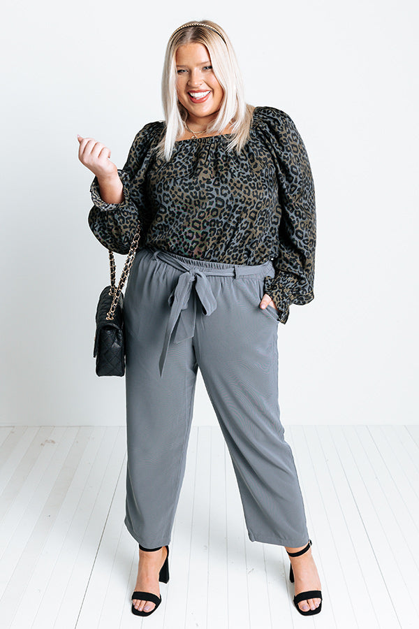 The Lari High Waist Trousers In Charcoal Curves