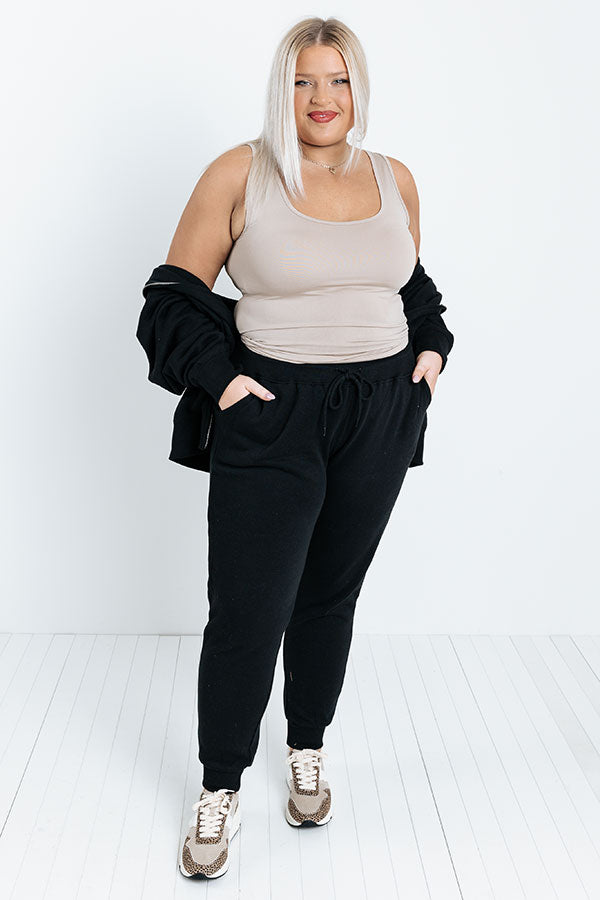 Count On You Joggers In Black Curves Image - 1