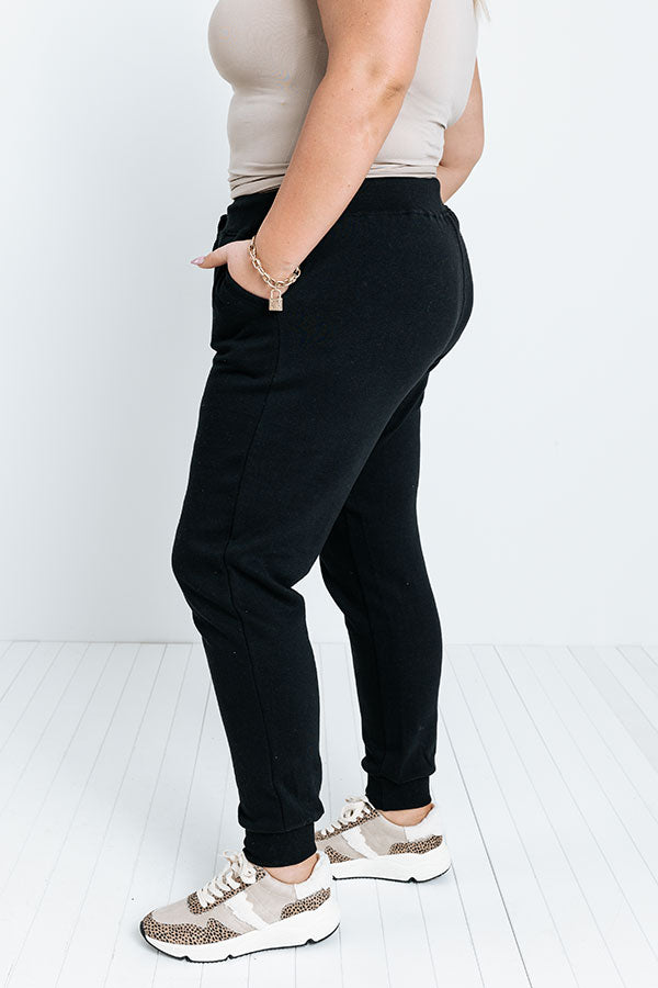 Count On You Joggers In Black Curves Image - 3