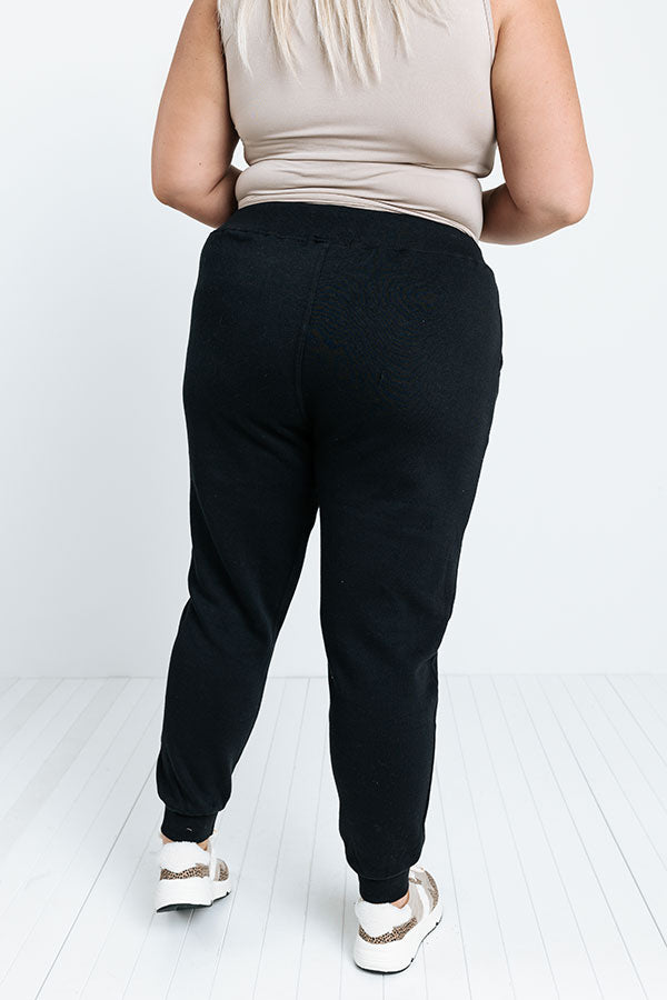 Count On You Joggers In Black Curves Image - 4