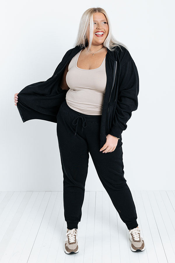 Count On You Joggers In Black Curves Image - 5